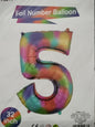 Foil Balloon-No. 5 Rainbow 32" (3)