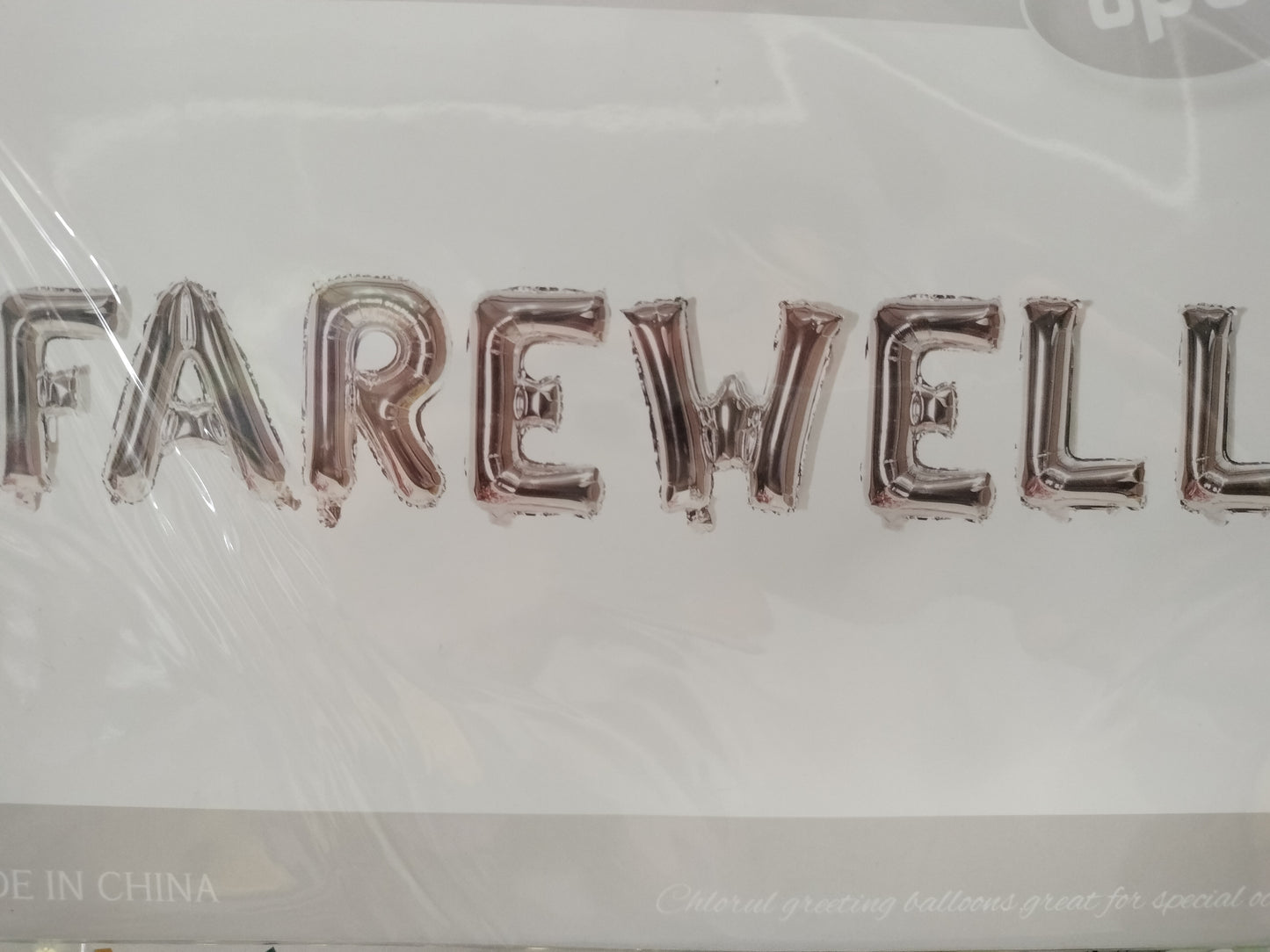Foil Balloon- Farewell 8pce Silver