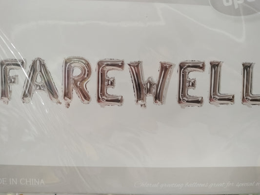 Foil Balloon- Farewell 8pce Silver