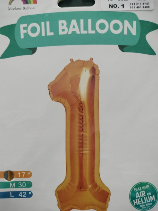 Foil Balloon-Number 1 Gold 16"