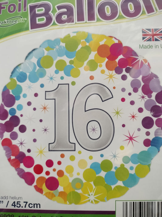 Foil Balloon-Colourful 16 18"
