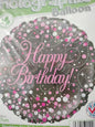 Foil Balloon-H/Bday Pink Confetti
