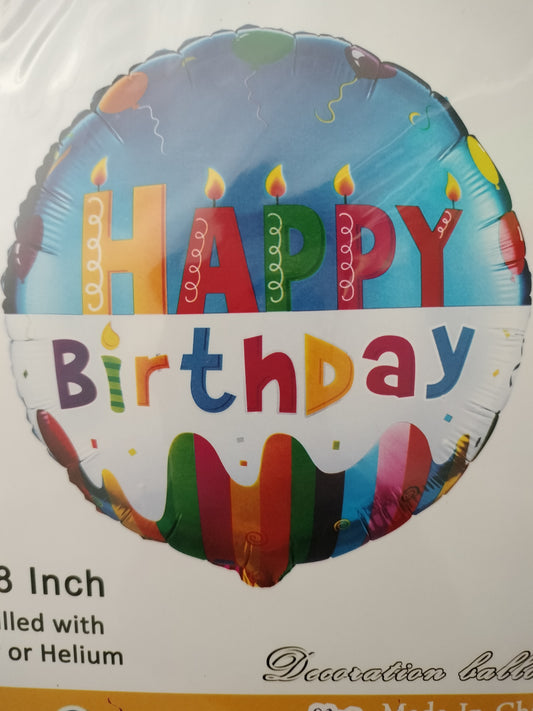 Foil Balloon-Birthday Blue Candles 18"
