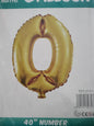 Foil Balloon-Number 0 Gold  (8 Heliums)