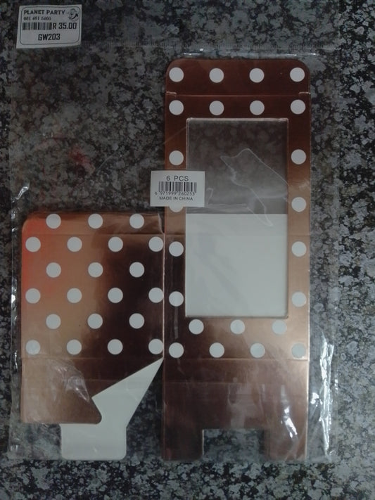 Gift Box-Rose Gold Polka dots 6's 7.5x6.5cm